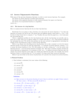 4.6 Inverse Trigonometric Functions