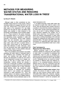 METHODS FOR MEASURING WATER STATUS AND REDUCING