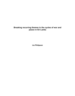 Breaking recurring themes in the cycles of war and peace in Sri Lanka