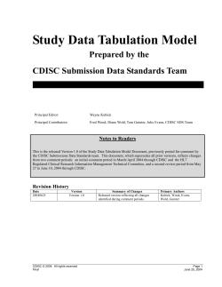 Study Data Tabulation Model