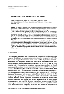 COMMUNICAI`ION COMPLEXITY OF PRAMS
