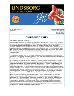 Swensson Park - City of Lindsborg