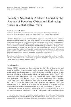 Boundary Negotiating Artifacts: Unbinding the Routine of Boundary