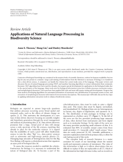 Review Article Applications of Natural Language Processing in