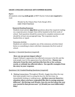 GRADE 6 ENGLISH LANGUAGE ARTS SUMMER READING Part I