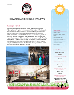 DOWNTOWN BOXING GYM NEWS