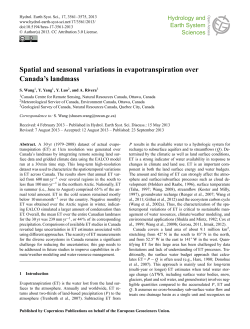 Spatial and seasonal variations in evapotranspiration over Canada`s