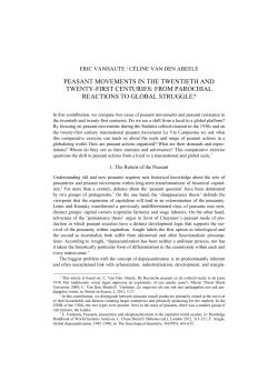 peasant movements in the twentieth and twenty