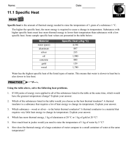11.1 Specific Heat