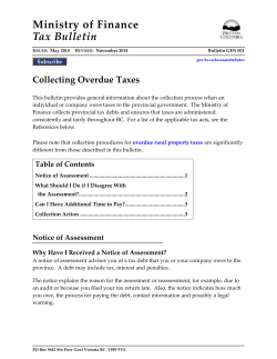 Collecting Overdue Taxes - Province of British Columbia