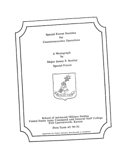 Special Forces Doctrine for A Monograph by Major James P. Realini