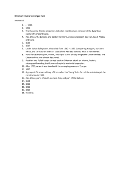 Ottoman Empire Scavenger Hunt ANSWERS
