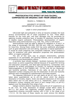 PHOTOCATALYTIC EFFECT OF ZnO/Zn(OH)2 COMPOSITES ON
