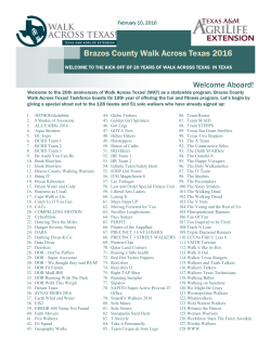Brazos County Walk Across Texas 2016