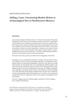 Adding a Layer. Functioning Muslim Shrines at Archaeological Sites