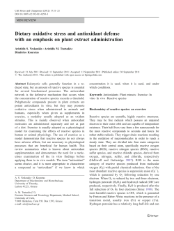 Dietary oxidative stress and antioxidant defense with an emphasis