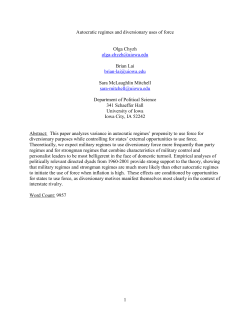 Autocratic Regimes and Diversionary Uses of Force.
