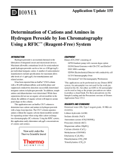 Determination of Cations and Amines in Hydrogen Peroxide by Ion