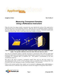 Measuring Transparent Samples Using a Reflectance Instrument