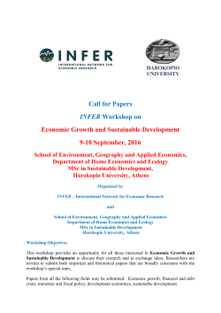 Call for Papers INFER Workshop on Economic Growth and