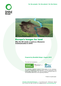 Europe`s hunger for land - Friends of the Earth Europe