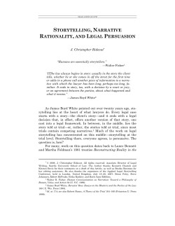 storytelling, narrative rationality, and legal persuasion