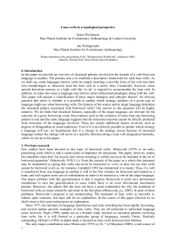 Loan verbs in a typological perspective