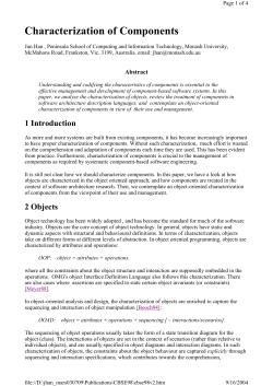Characterization of Components