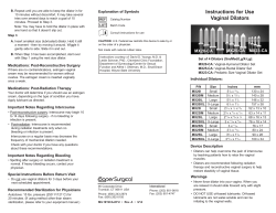 Instructions for Use Vaginal Dilators