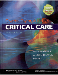Blood Volume Measurements in Critical Care