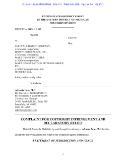 complaint for copyright infringement and declaratory relief