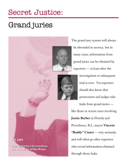 Secret Justice: Grand juries - Reporters Committee for Freedom of