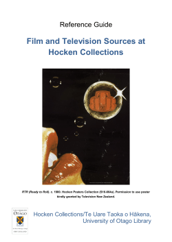 Film and Television Sources at Hocken Collections