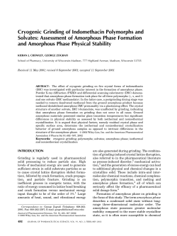 Cryogenic Grinding of Indomethacin Polymorphs and Solvates