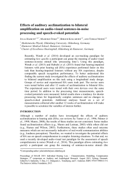 Effects of auditory acclimatization to bilateral amplification on audio