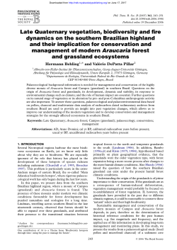 Late Quaternary vegetation, biodiversity and fire dynamics on the
