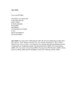 Alex Stolis Love you till Friday when there`s no money left to pay