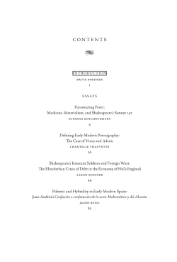 contents - Journal for Early Modern Cultural Studies