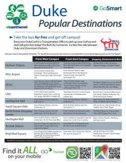 Popular Destinations - Duke Parking and Transportation