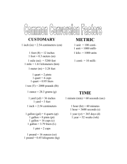 Common Conversion Factors
