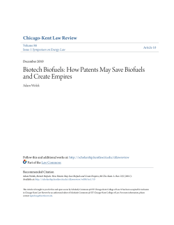 Biotech Biofuels: How Patents May Save Biofuels and Create Empires