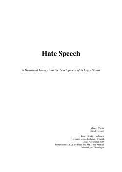 Hate Speech - Montesquieu Institute
