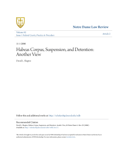 Habeas Corpus, Suspension, and Detention