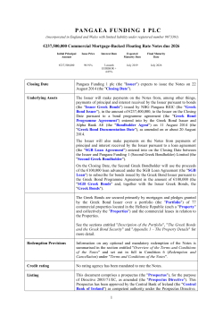 pangaea funding 1 plc - Irish Stock Exchange