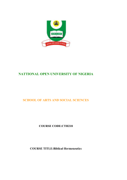 Course Code - National Open University of Nigeria