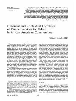 Historical and Contextual Correlates of Parallel Services for Elders