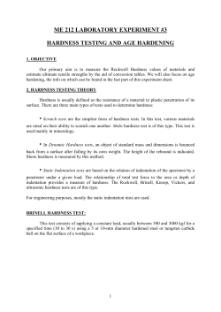 me 212 laboratory experiment #3 hardness testing and age hardening