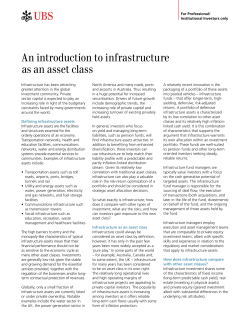 An introduction to infrastructure as an asset class