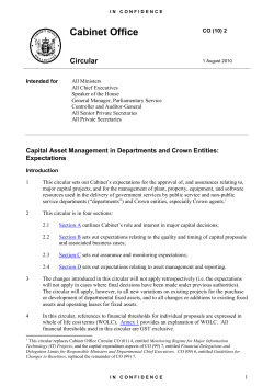 Capital Asset Management in Department and Crown entities