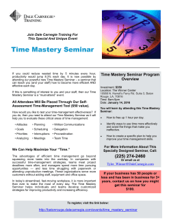 Time Mastery Seminar - Dale Carnegie Training